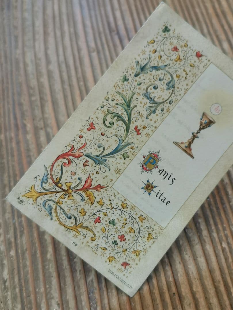 アンティーク リジューの聖テレーズ 軽いフォトスタンド＆唐草紋様 結婚記念カード