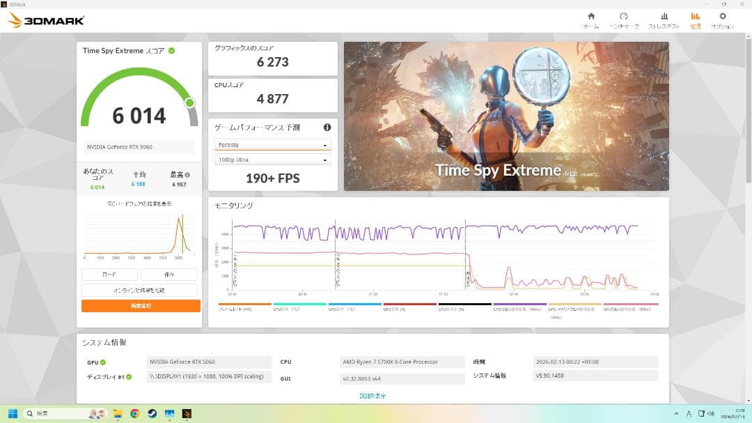 【ほぼ新品】【セットアップ済】ゲーミングPC R7 5700X/RTX5060