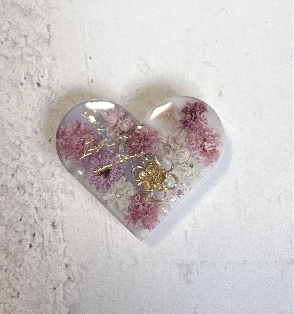 ハート♡ レジン　ハンドメイド　ヘアゴム
