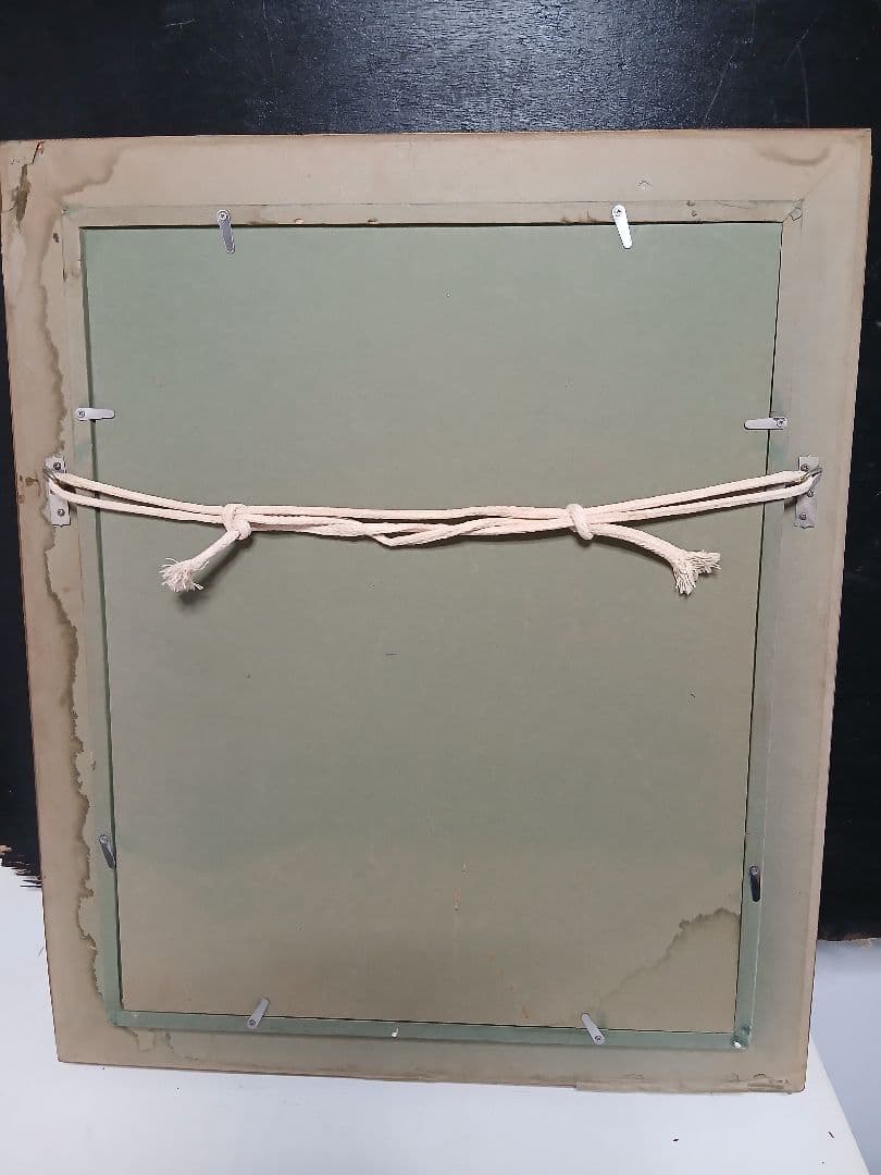 油彩画　人形　F6号『竹中　尚一郞』作者　・額サイズ495×590 ゴールド