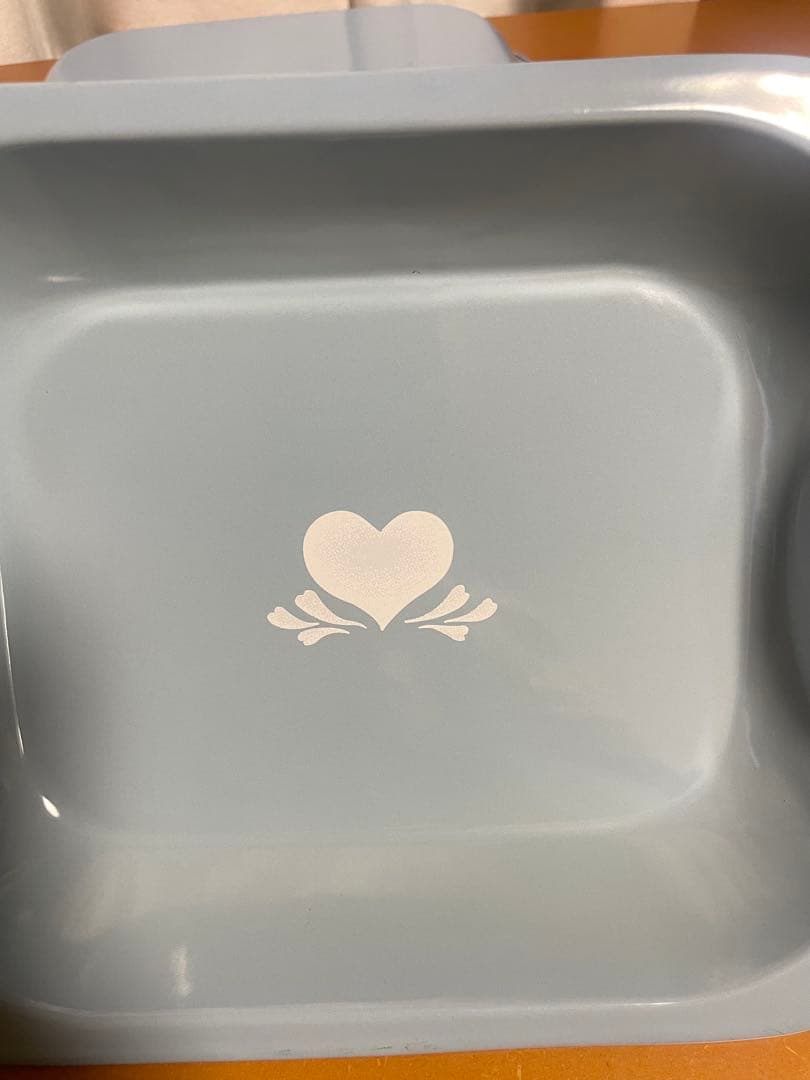 値下げしました⭐︎ホーロー　水色ハートトレイ2点セット