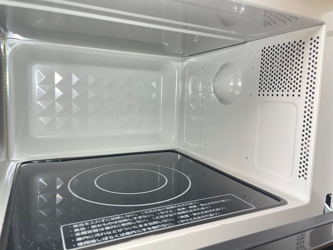 997ユアサ ホワイト電子レンジ 縦開き 庫内フラット ヘルツフリー 一人暮らし