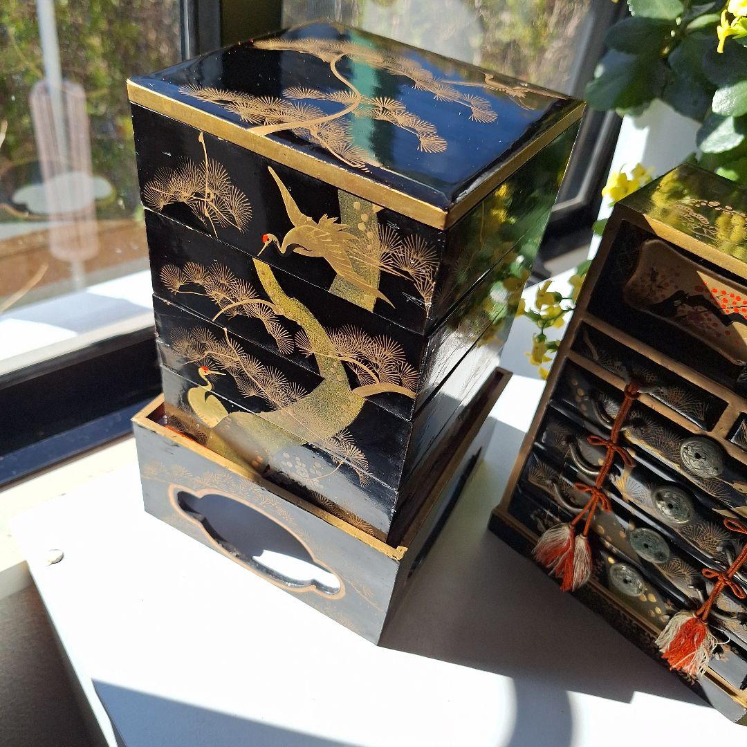 雛人形セット 漆塗り 金箔装飾