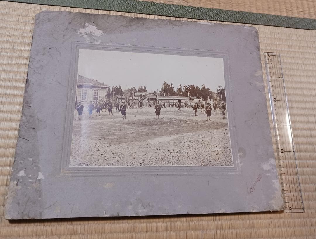 明治期 軍学校訓練風景 台紙付 写真
