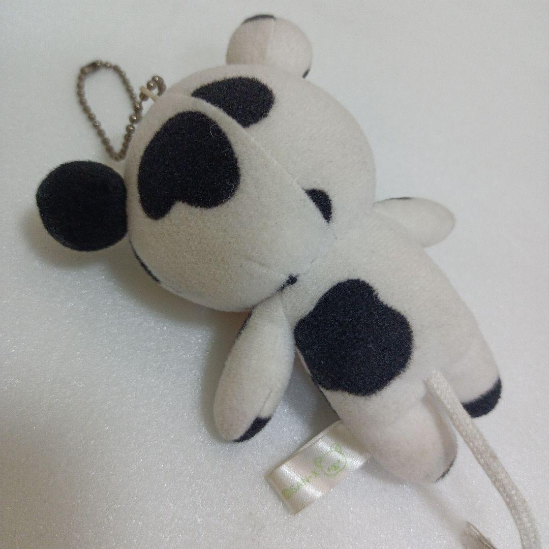 リラックマ　平成レトロ　牛　ぬいぐるみ　鈴 りぼん　牛柄　キーホルダー