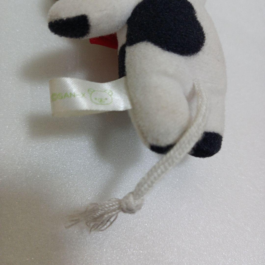 リラックマ　平成レトロ　牛　ぬいぐるみ　鈴 りぼん　牛柄　キーホルダー