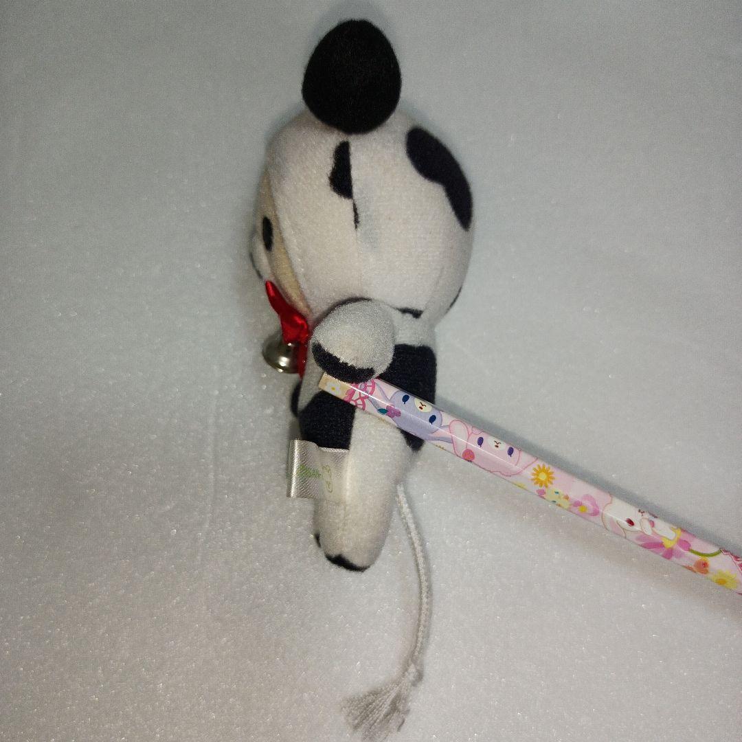 リラックマ　平成レトロ　牛　ぬいぐるみ　鈴 りぼん　牛柄　キーホルダー