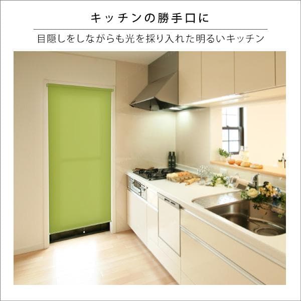 壁空け不要！つっぱりロールスクリーン　幅90cm（採光タイプ）
