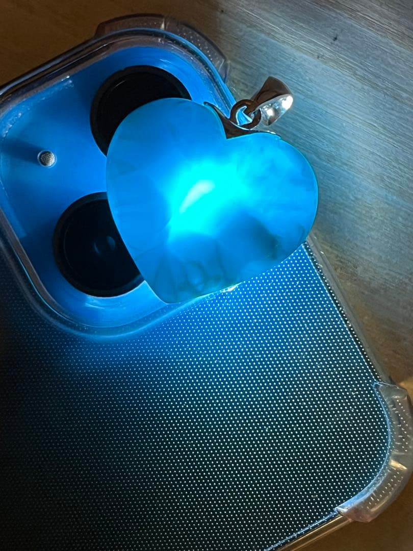 天然石☆高品質！ラリマーハート型ペンダントトップ☆ 両面全く違って素敵！