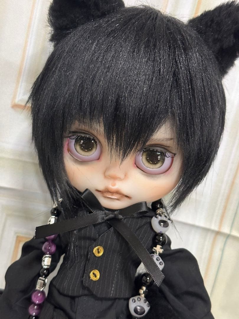 ☆*☆様 アイシードール本体男の子　ボアウィッグ　OF付き 黒猫