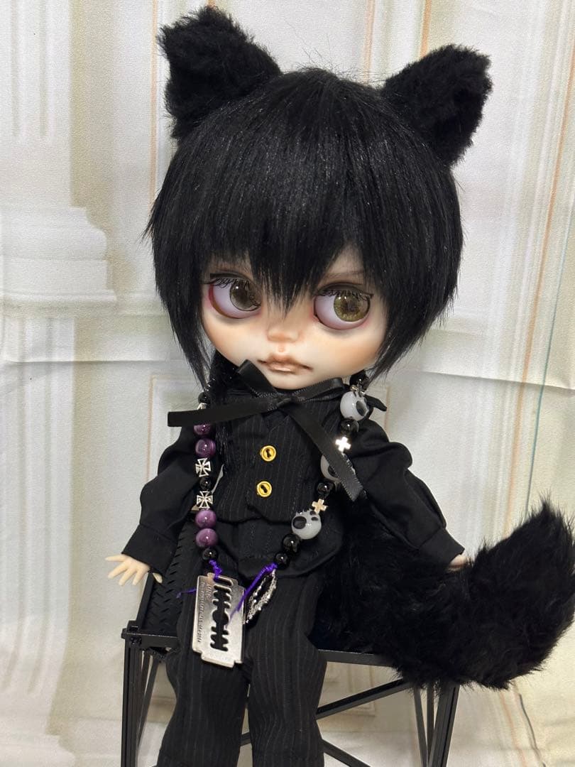 ☆*☆様 アイシードール本体男の子　ボアウィッグ　OF付き 黒猫