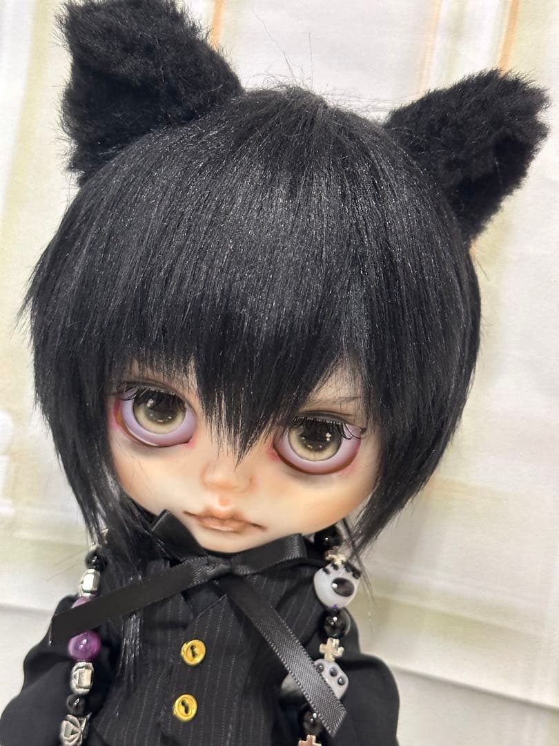 ☆*☆様 アイシードール本体男の子　ボアウィッグ　OF付き 黒猫