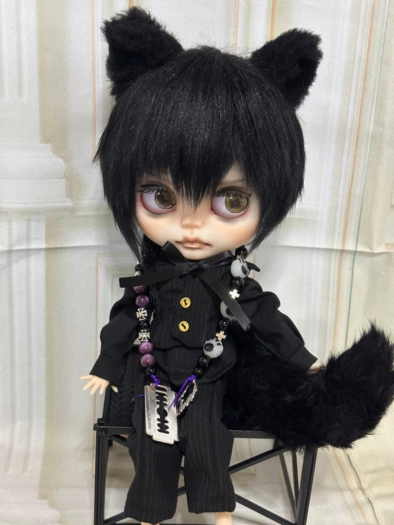 ☆*☆様 アイシードール本体男の子　ボアウィッグ　OF付き 黒猫