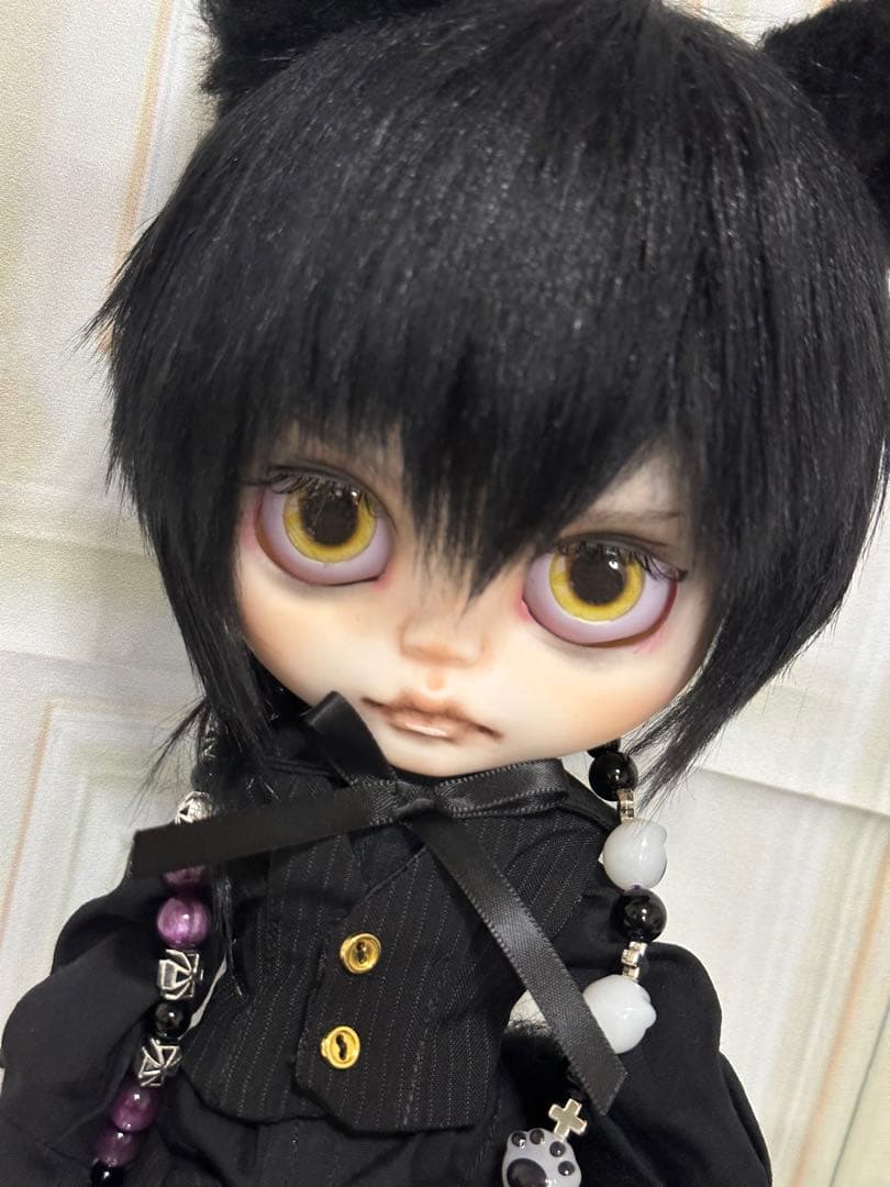 ☆*☆様 アイシードール本体男の子　ボアウィッグ　OF付き 黒猫