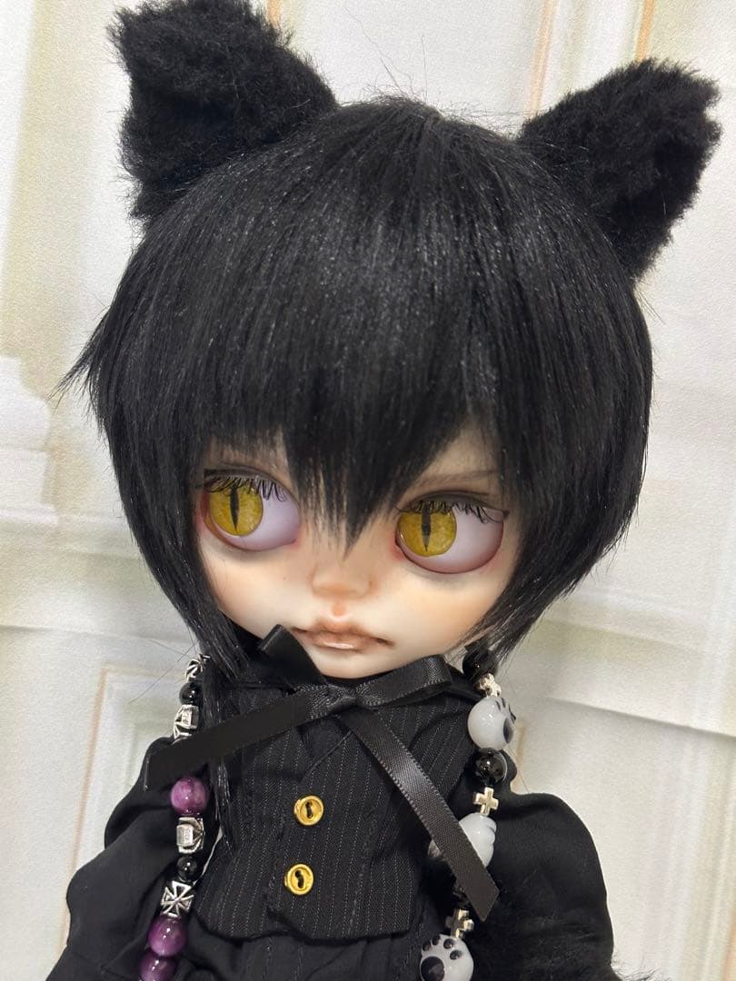 ☆*☆様 アイシードール本体男の子　ボアウィッグ　OF付き 黒猫