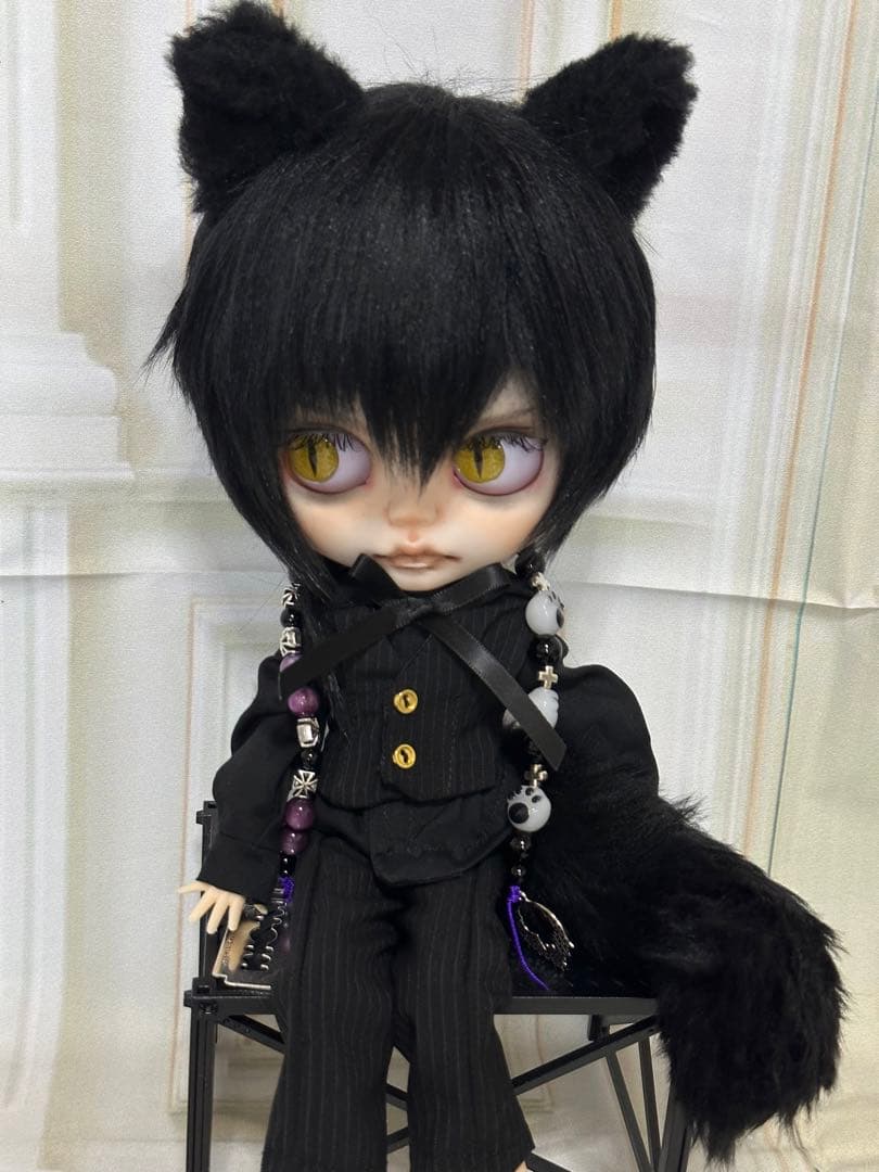 ☆*☆様 アイシードール本体男の子　ボアウィッグ　OF付き 黒猫