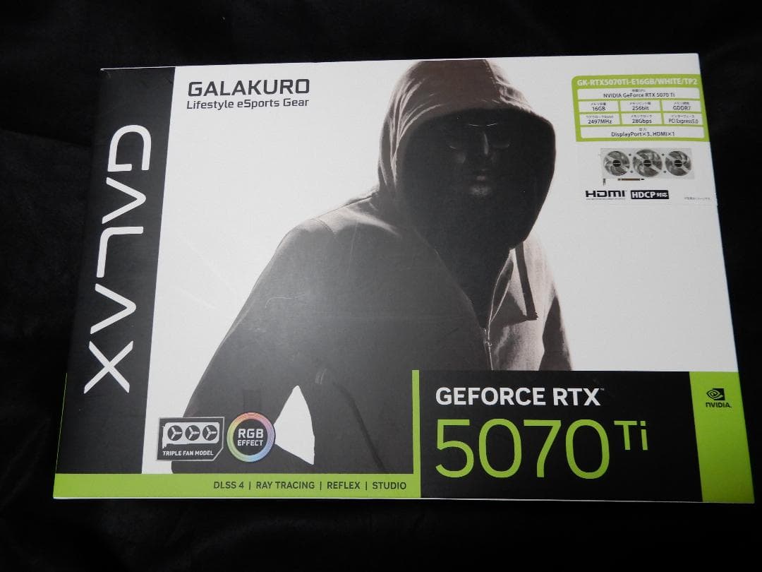 グラフィックボード・グラボ・ビデオカード GALAKURO GEFORCE RTX 5070Ti 16GB WHITE