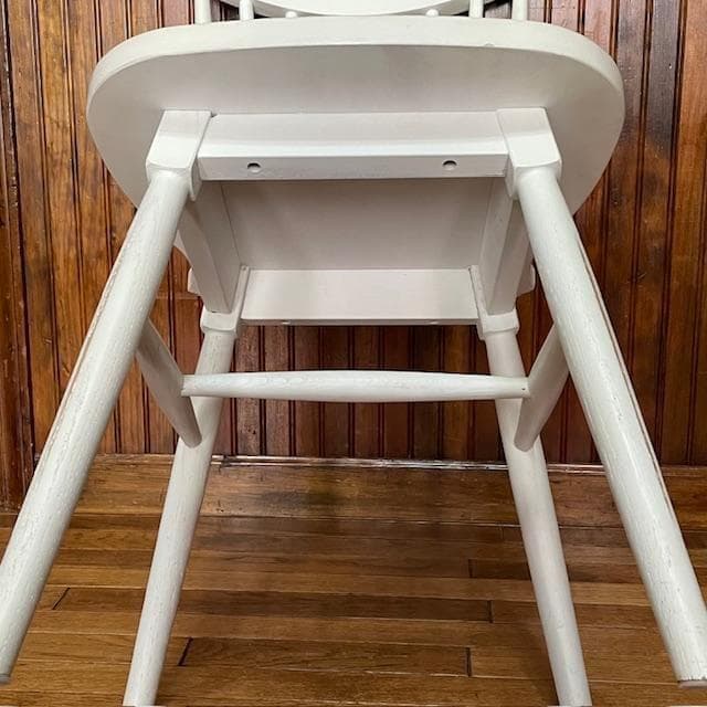 【北欧風】ホワイト木製ウィンザーチェア/スピンドルチェア ☆ インテリアの彩にも