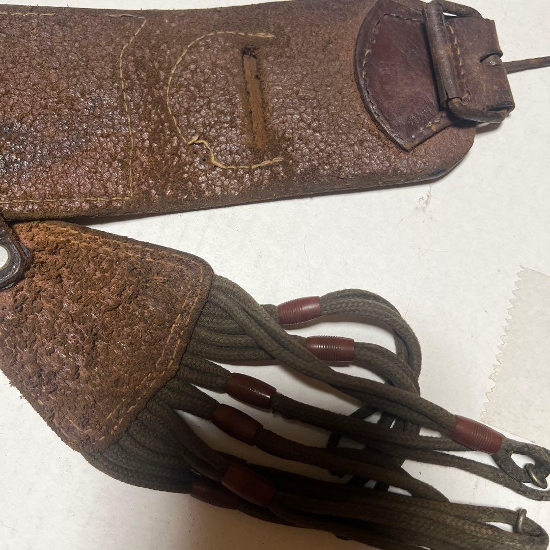 レザー銃弾ベルト　ブラウン フリンジ　ヴィンテージ骨董品