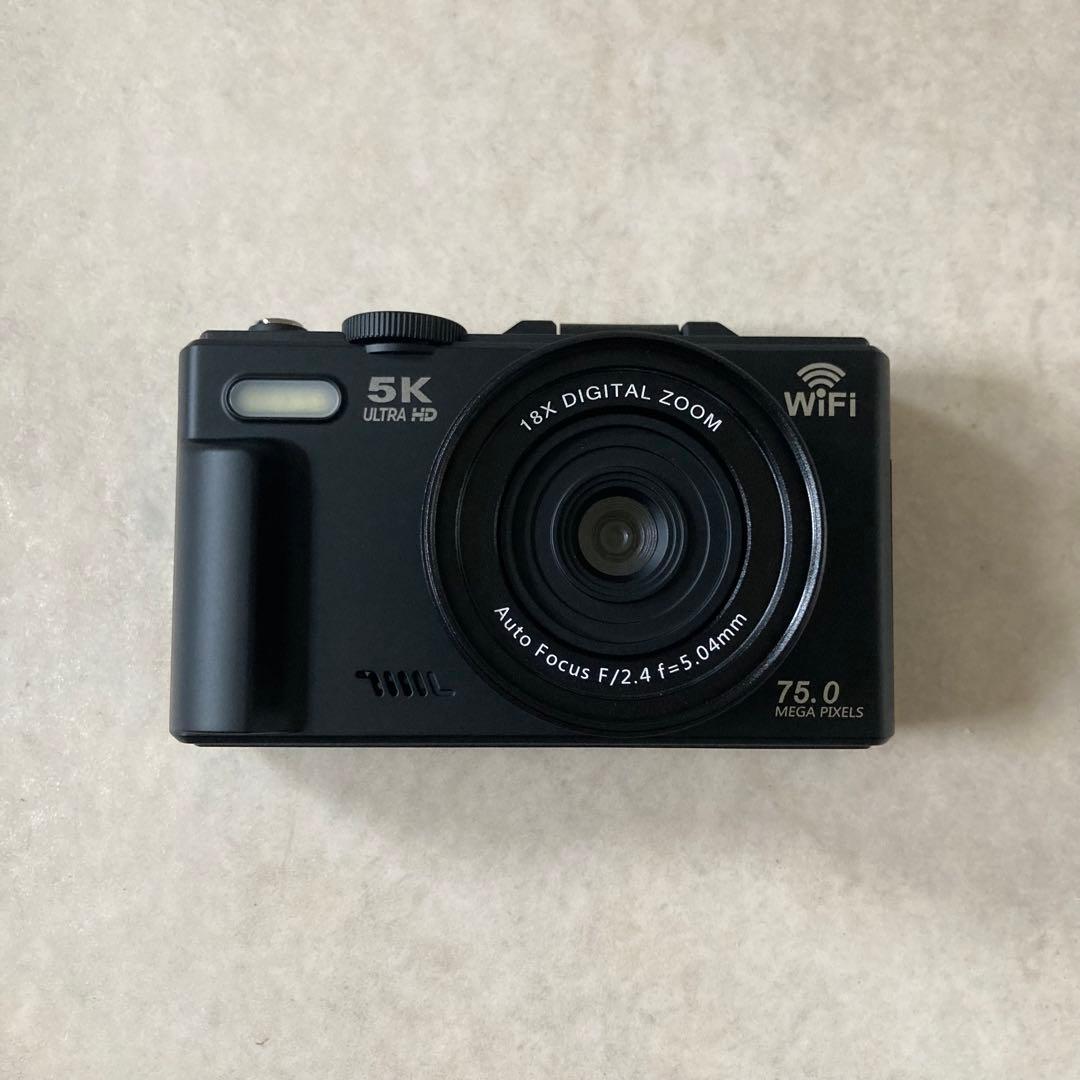 大特価！！デジカメ スマホ転送 5K録画 7500万画素 Wi-Fi 180度