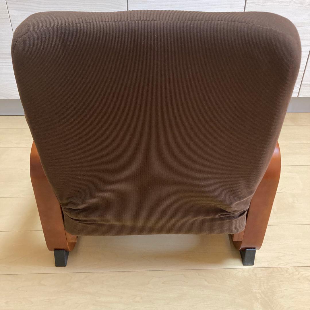 ブラウン ローチェア クッション付き
