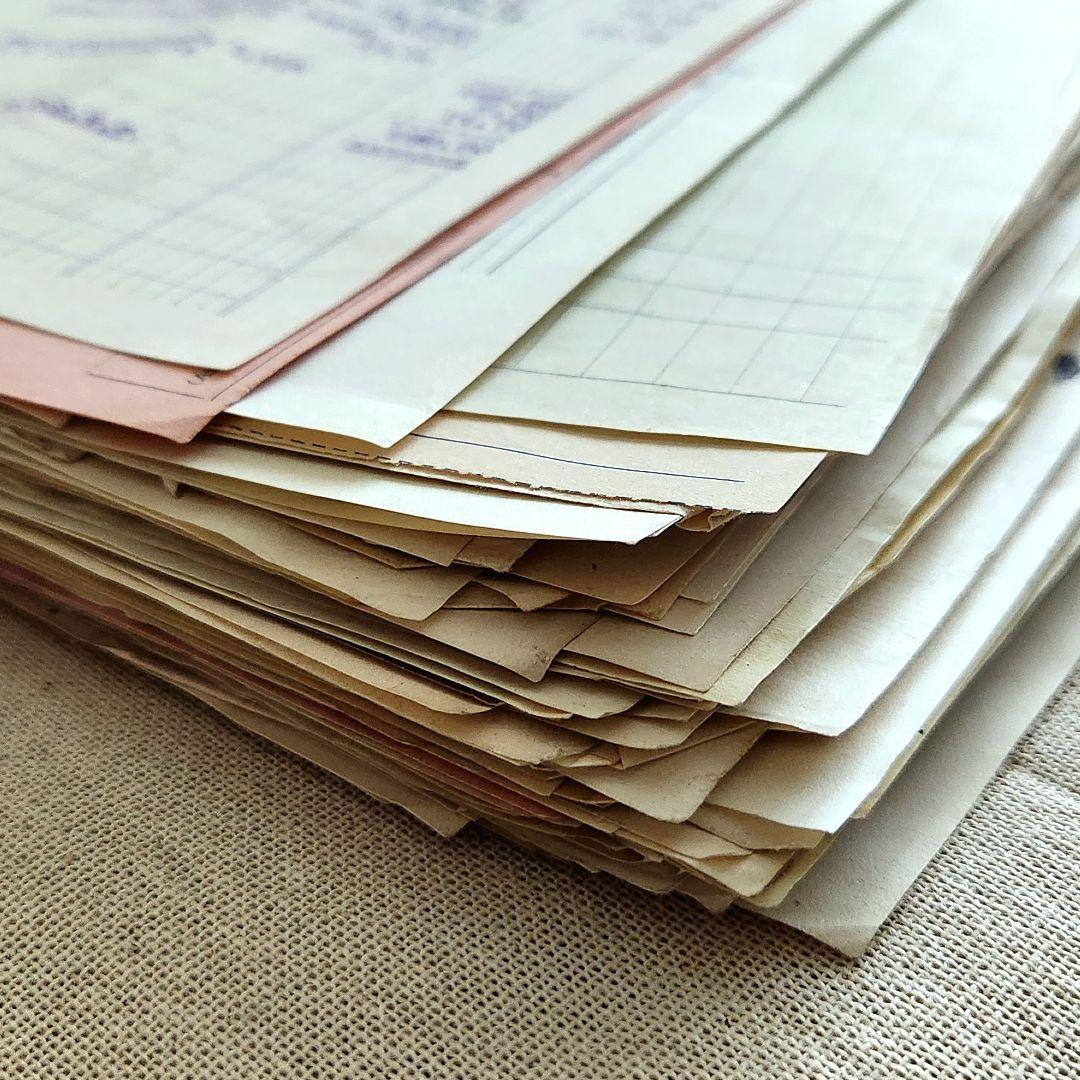 ヴィンテージ紙もの＊蚤の市＊1900年初頭～フランスの領収書など書類100枚①