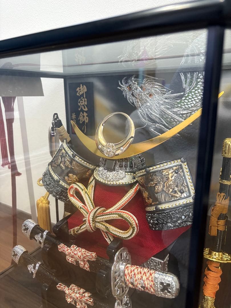 五月人形 兜飾り ケース入り 豪華セット 美品 刀付き 子供の日