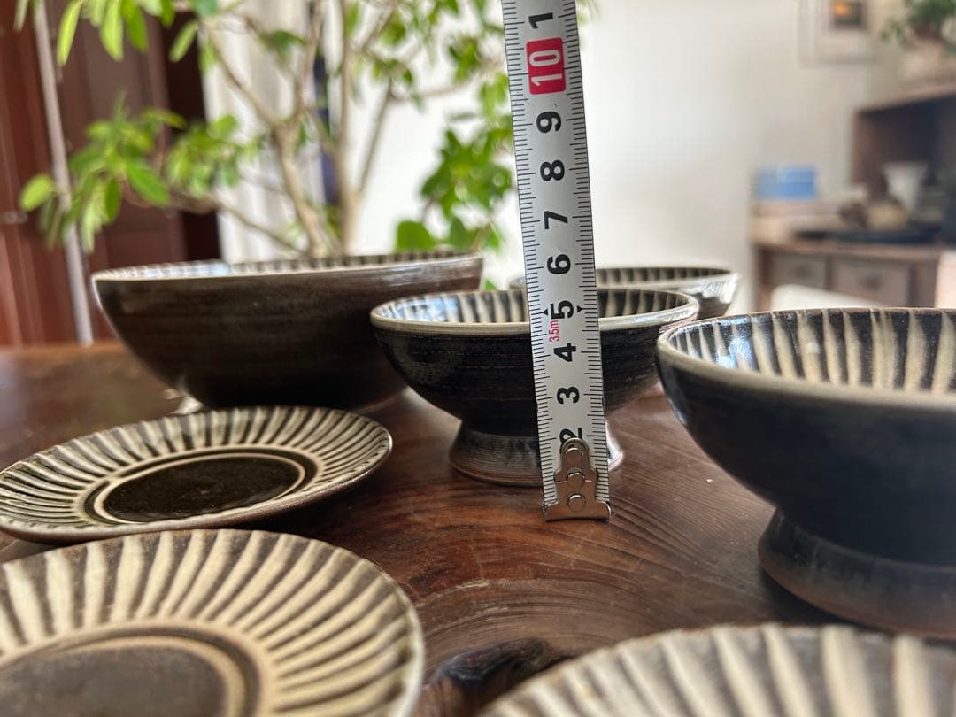 小石原焼 小石原焼き 飛び鉋　７点セット　刷毛目 鬼丸豊喜窯 小石原ポタリー