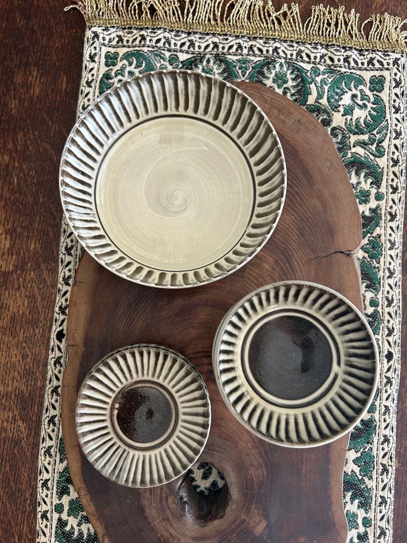 小石原焼 小石原焼き 飛び鉋　７点セット　刷毛目 鬼丸豊喜窯 小石原ポタリー