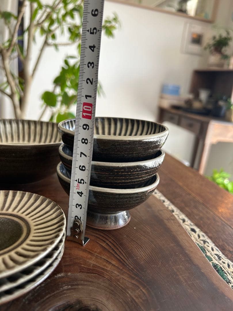 小石原焼 小石原焼き 飛び鉋　７点セット　刷毛目 鬼丸豊喜窯 小石原ポタリー