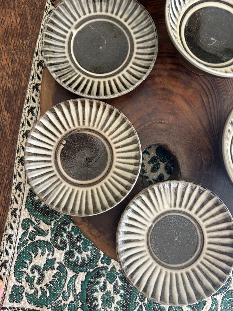 小石原焼 小石原焼き 飛び鉋　７点セット　刷毛目 鬼丸豊喜窯 小石原ポタリー