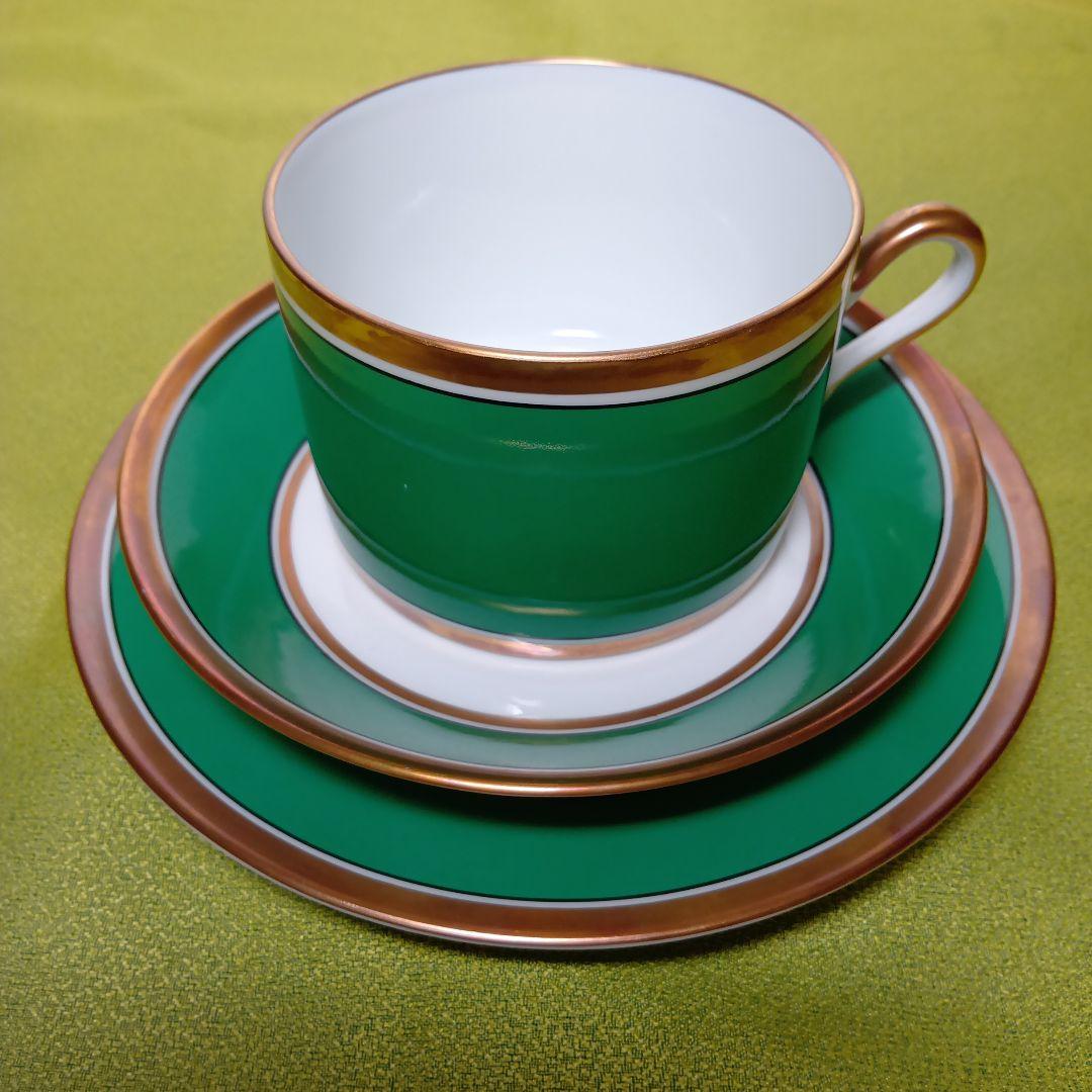 リチャードジノリ　インペログリーン　カップ＆ソーサー　イタリア製 プレート廃盤
