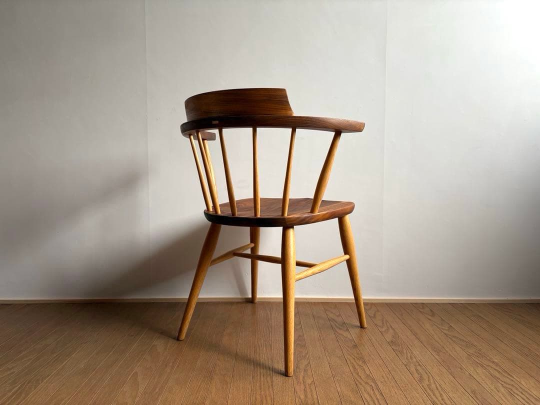 柏木工 キャプテンチェア ① ウォールナット&オーク無垢材 アーム付 オイル仕様