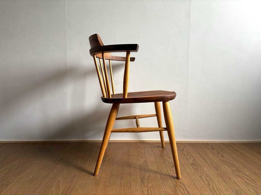 柏木工 キャプテンチェア ① ウォールナット&オーク無垢材 アーム付 オイル仕様