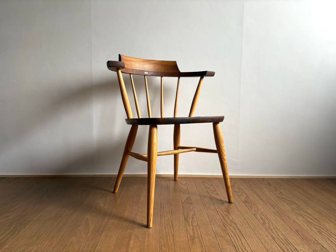 柏木工 キャプテンチェア ① ウォールナット&オーク無垢材 アーム付 オイル仕様