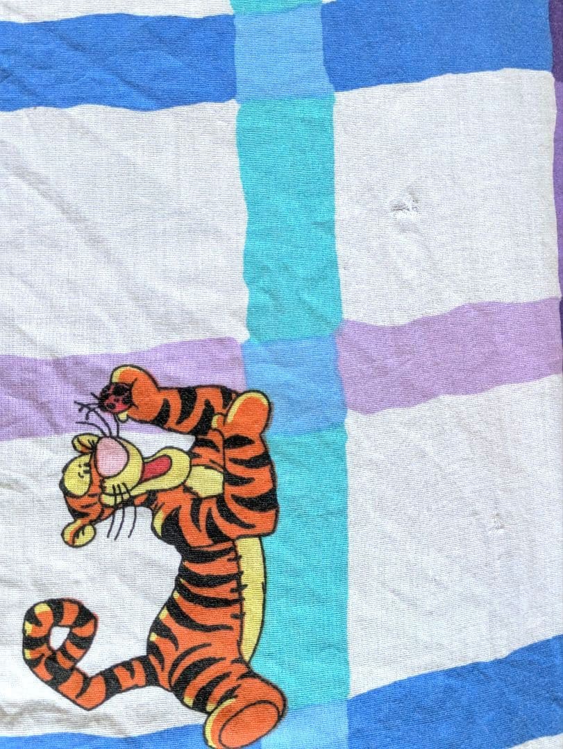 ヴィンテージ　シーツ　プーさん　レトロ　シングル　USA製 キャラ　生地　グッズ