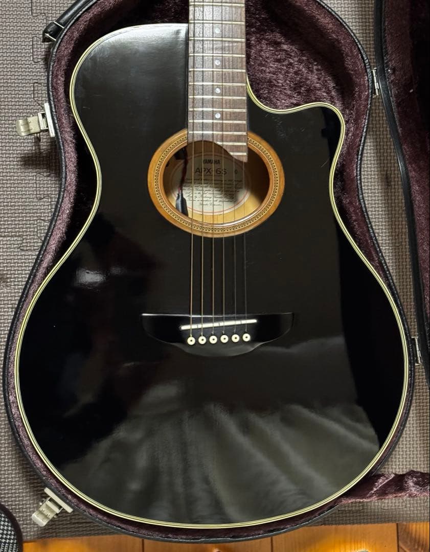 【ビンテージ】ヤマハAPX-6S ブラック 希少ストラトヘッド 純正ハードケース