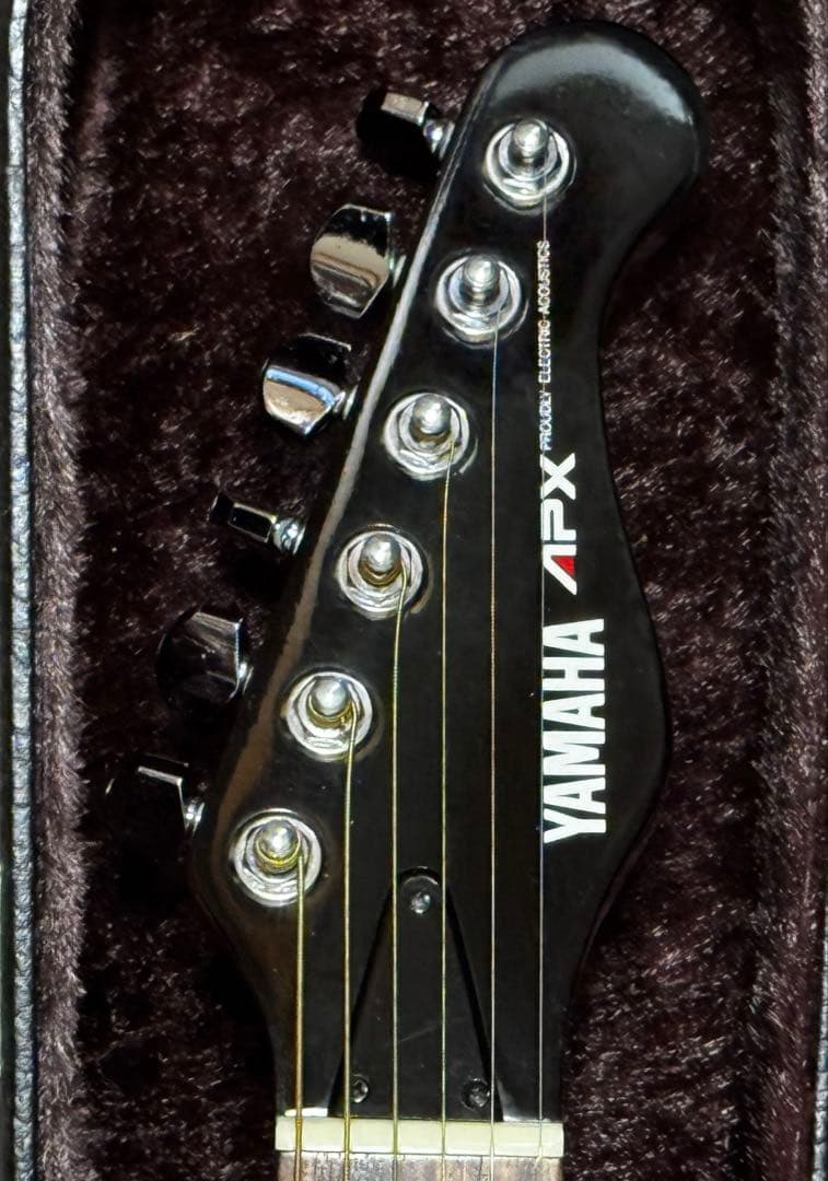 【ビンテージ】ヤマハAPX-6S ブラック 希少ストラトヘッド 純正ハードケース