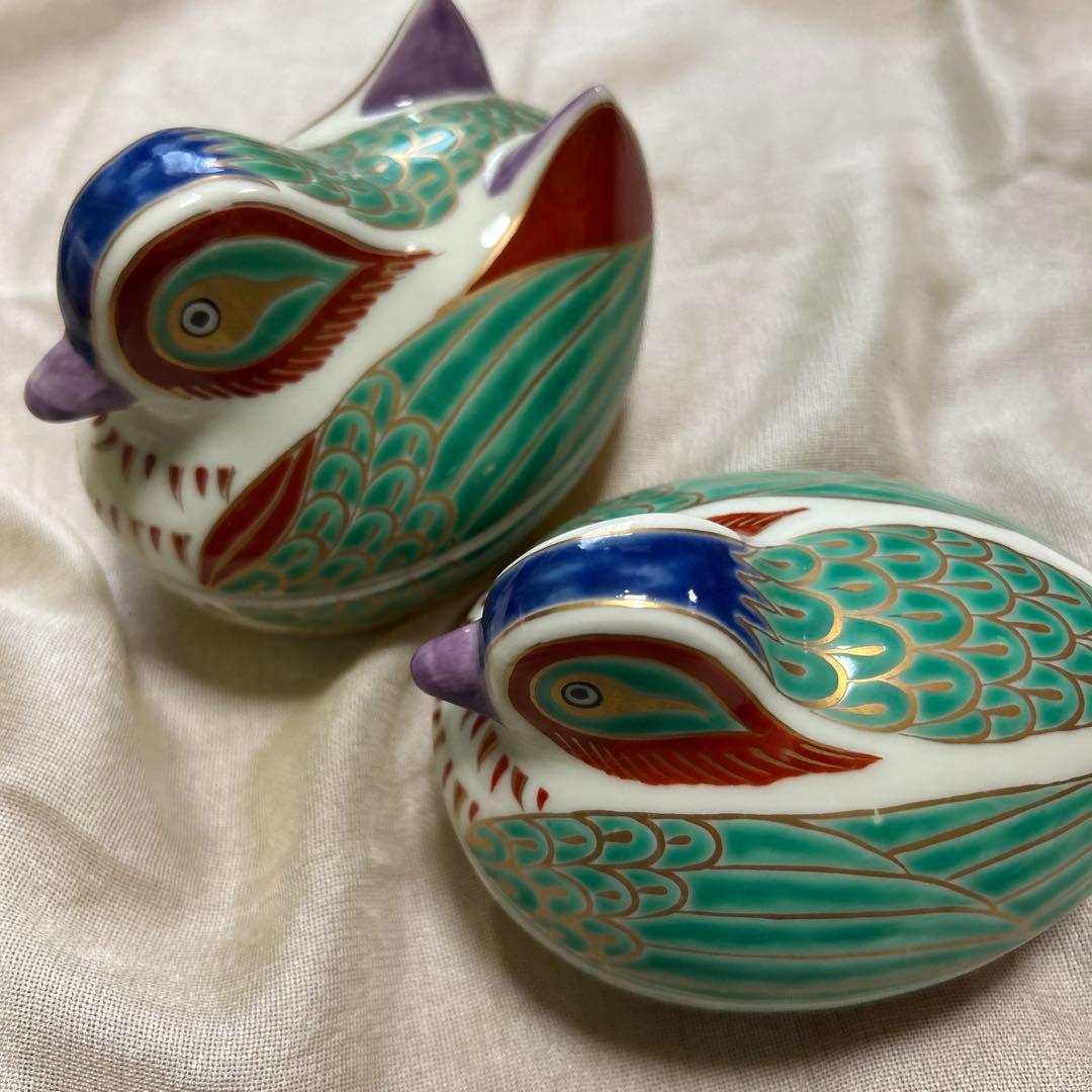 ★有田焼　幸楽窯　おしどり　小物入れ★