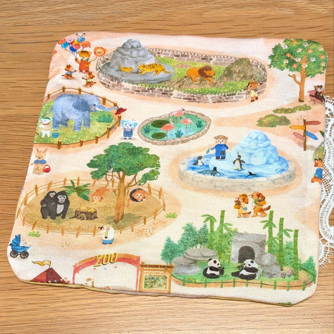 ふわふわガーゼハンカチ⭐️ユキエモン　動物園☆fuwara☆ハンドメイド