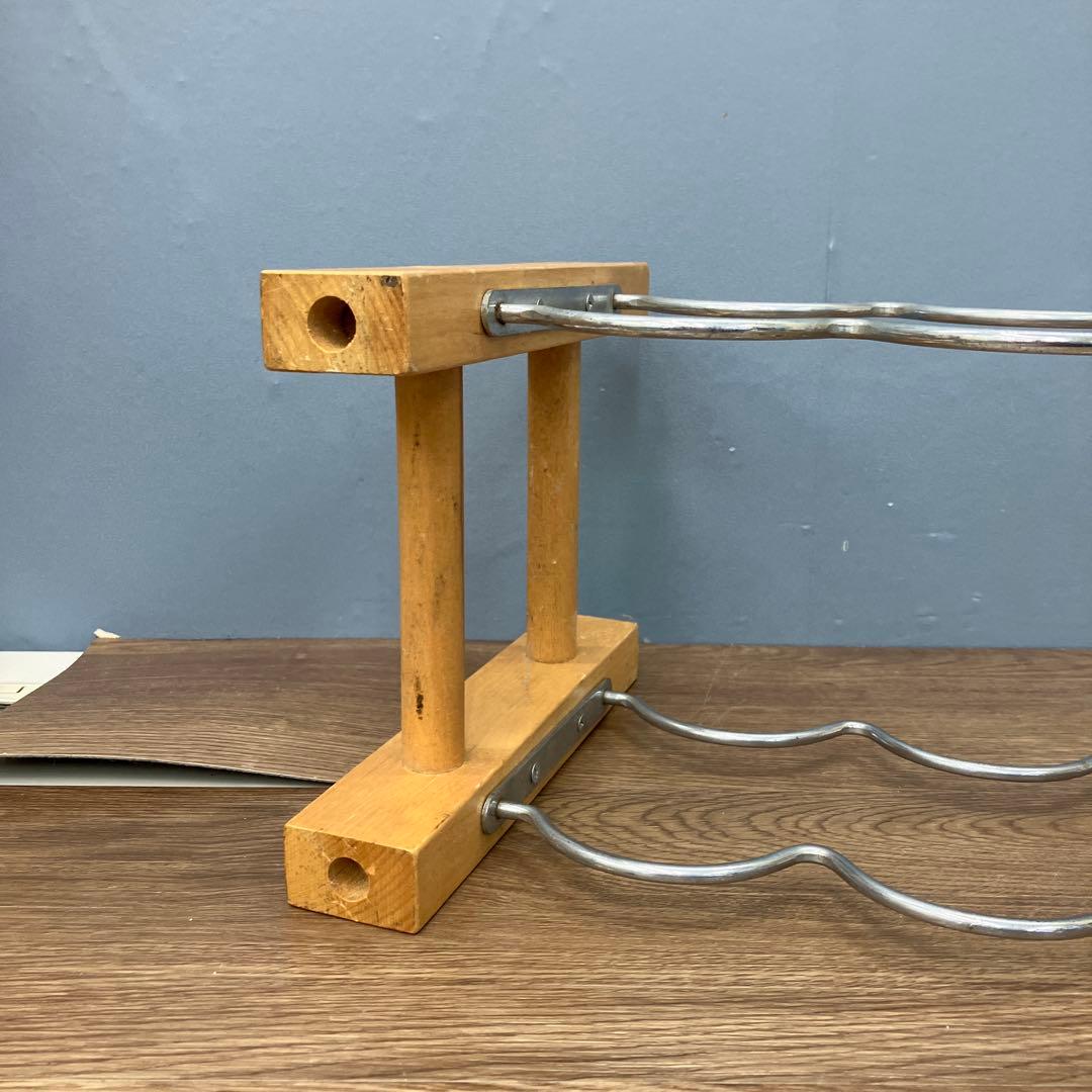 B-3 昭和レトロ 木製 ワインラック お酒ラック8本収納 2段 波型 スチール