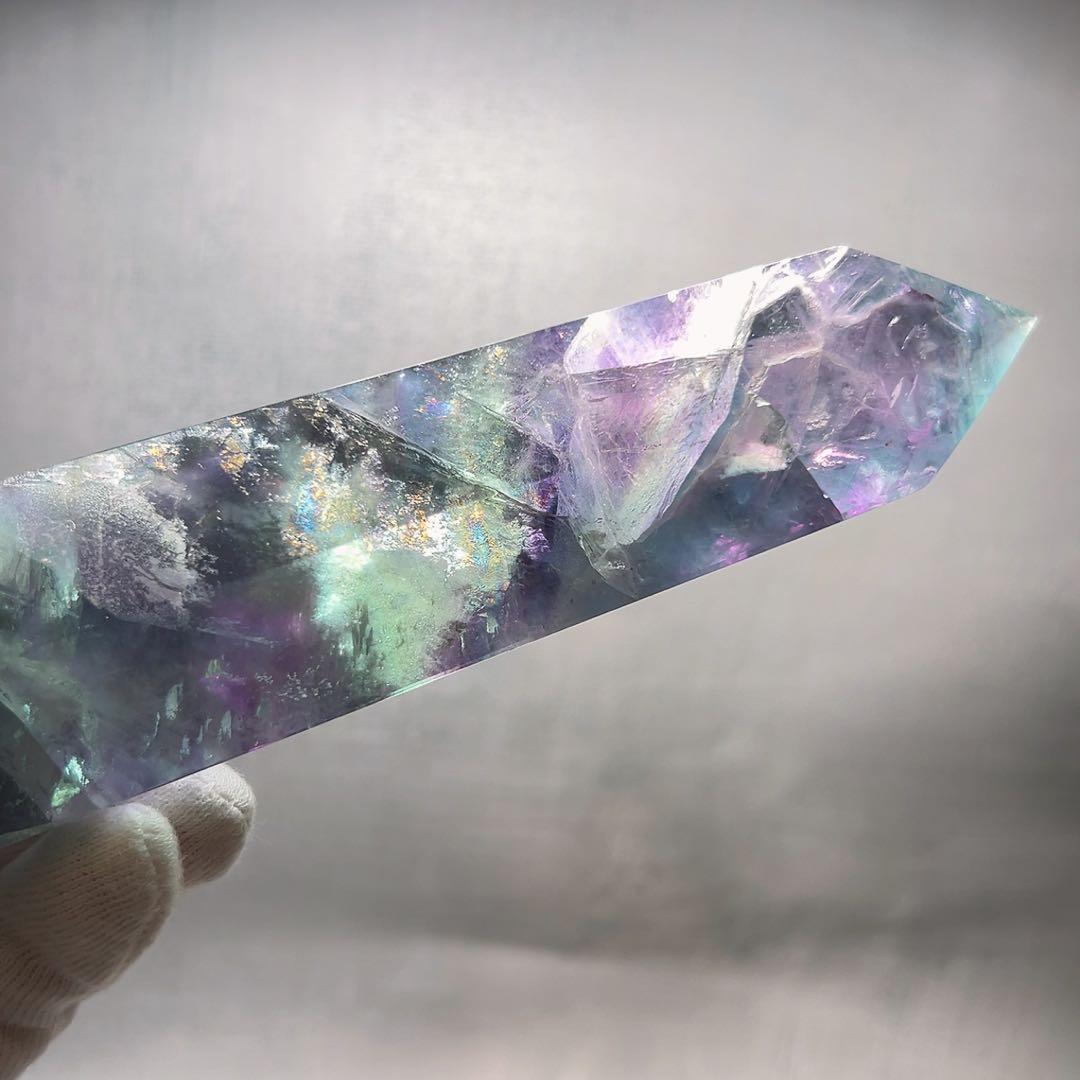 天然石 ブルーグリーンフローライトタワー ①