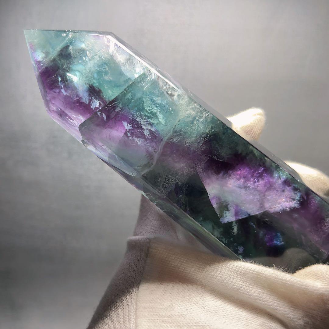 天然石 ブルーグリーンフローライトタワー ①