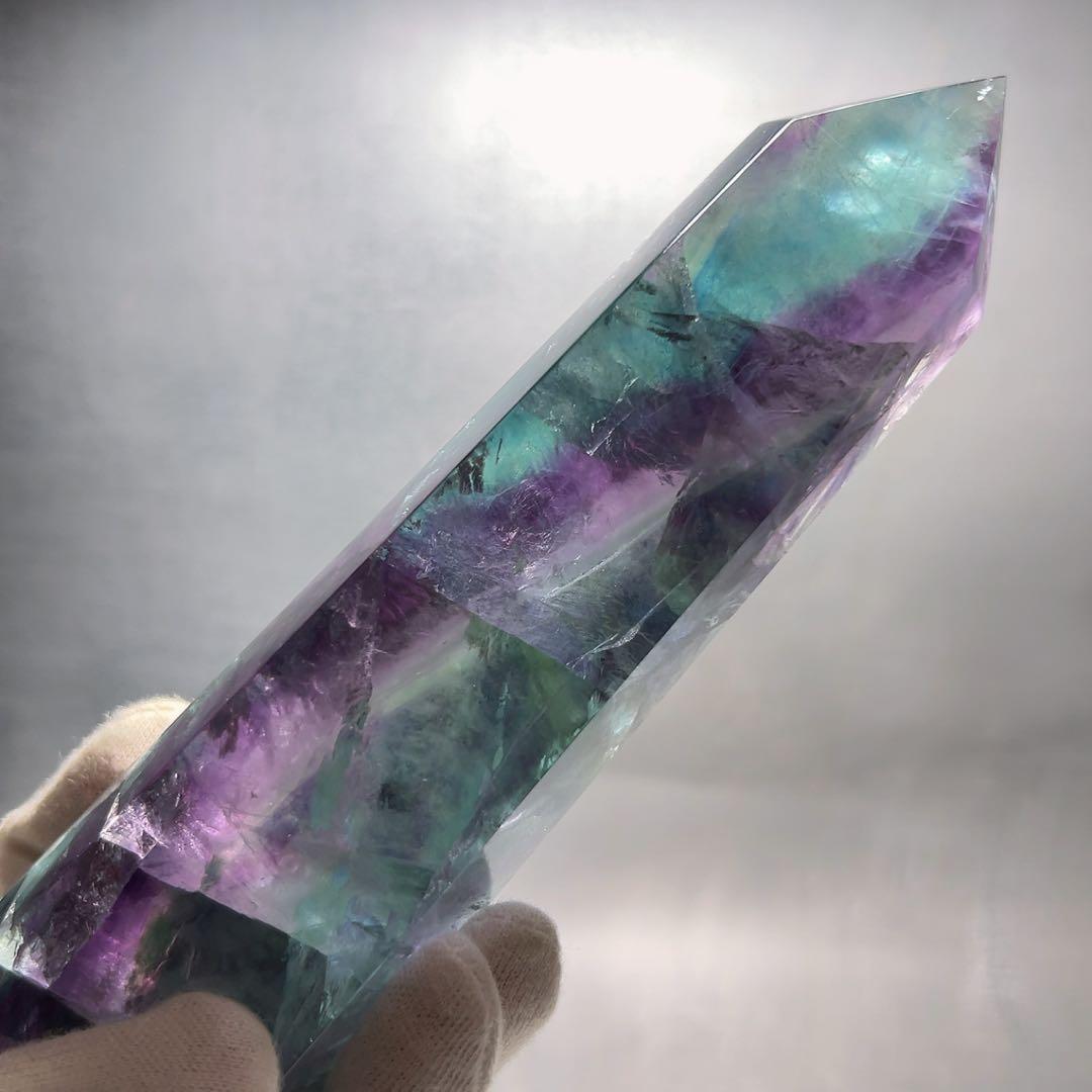 天然石 ブルーグリーンフローライトタワー ①