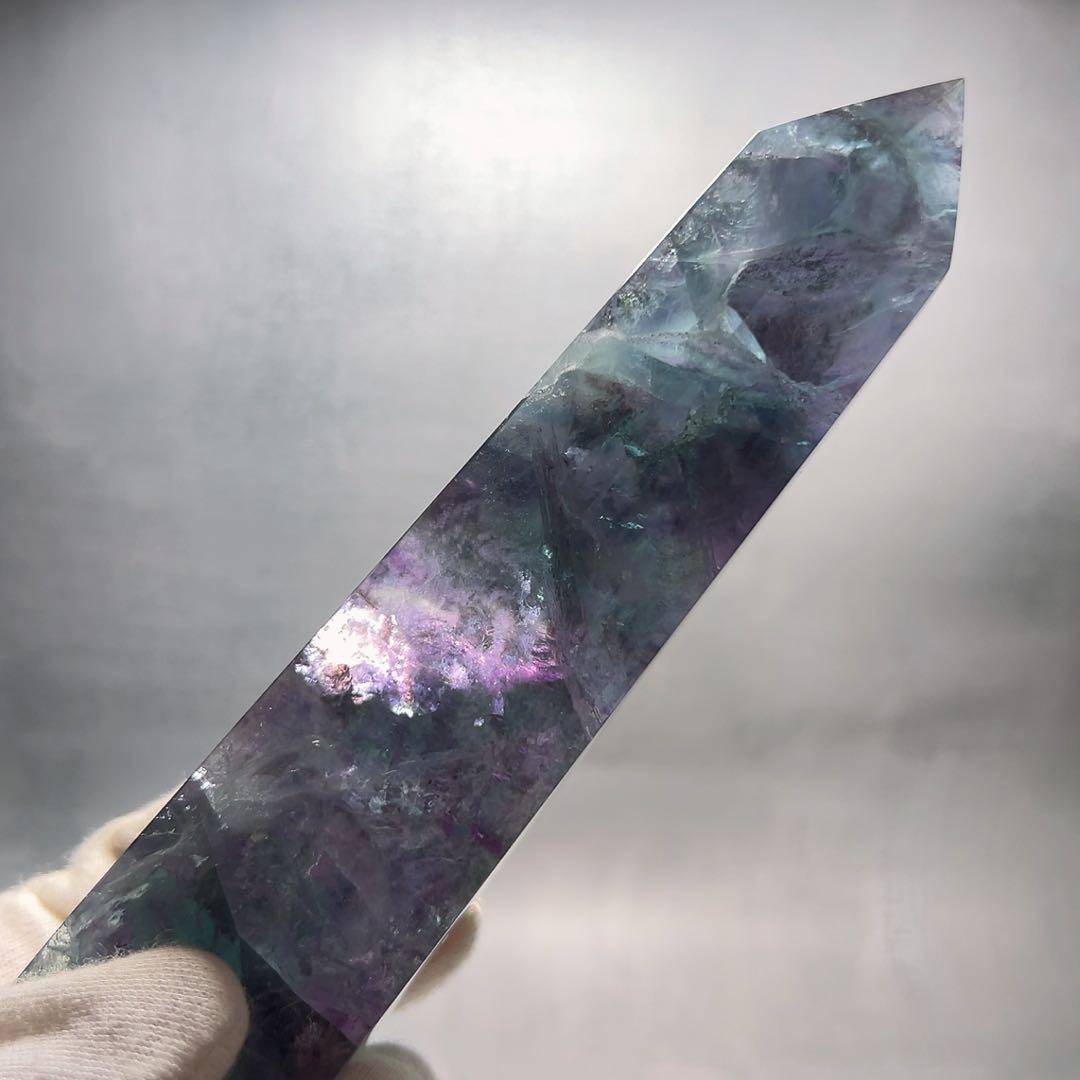 天然石 ブルーグリーンフローライトタワー ①