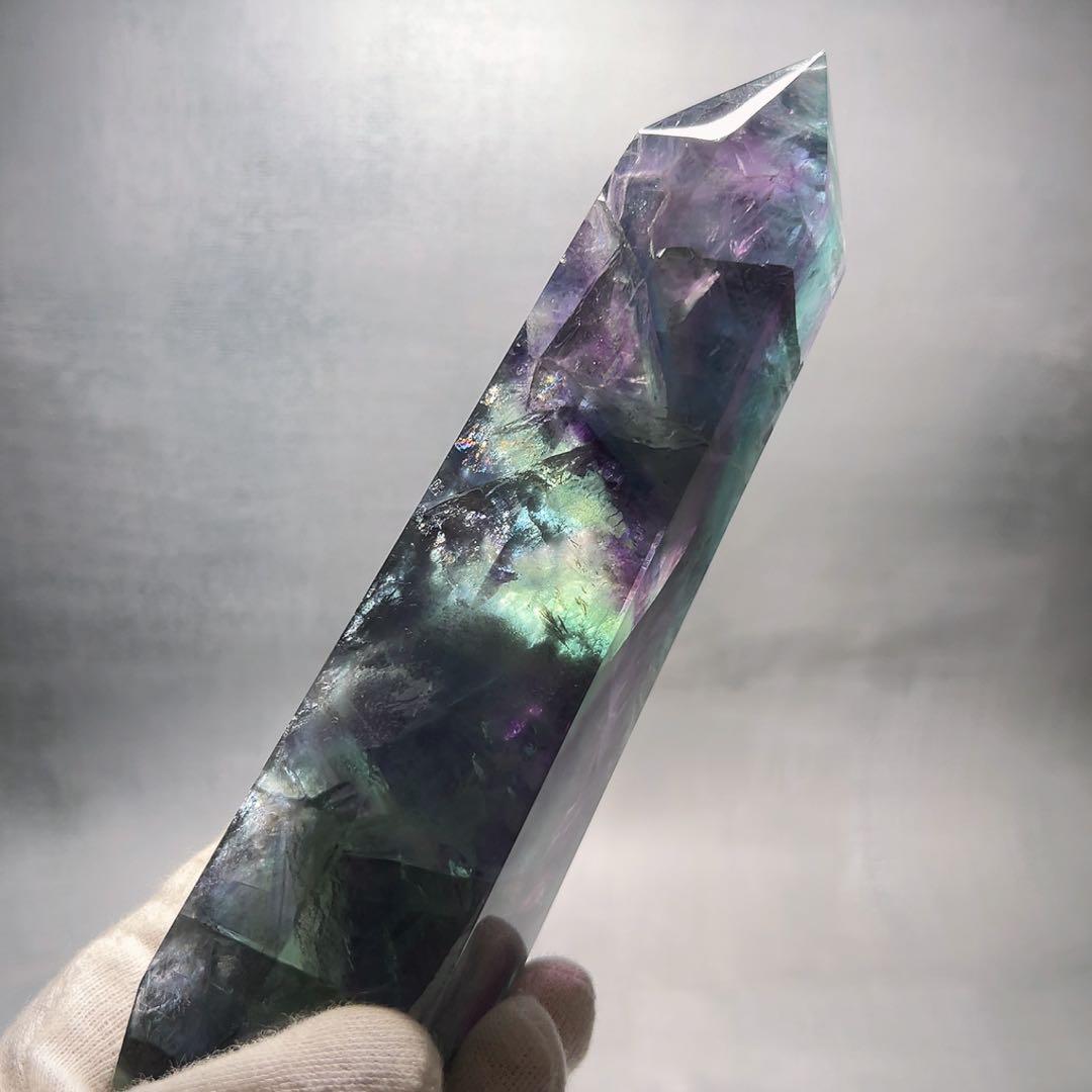 天然石 ブルーグリーンフローライトタワー ①