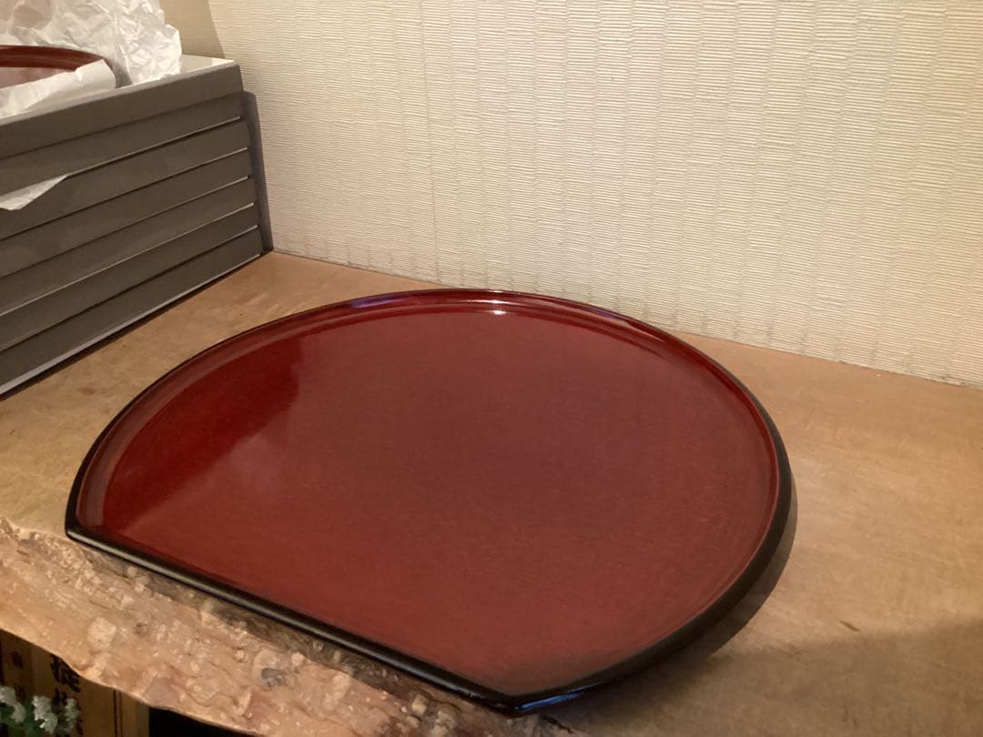 【極美品】香川漆器後藤塗り半月盆4枚セット