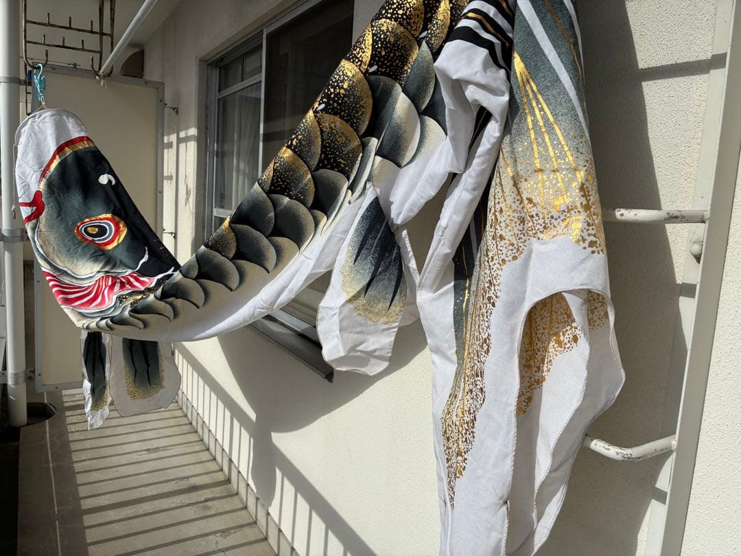 高級鯉のぼり天華 tenka 4点セット（吹流し4m黒4m赤3m青2m）本体のみ