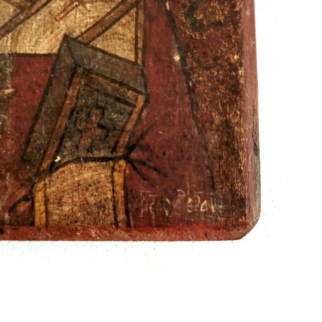 ロシア正教　イコン 聖ニコラウス肖像 宗教画 キリスト 中世　手描き　板絵