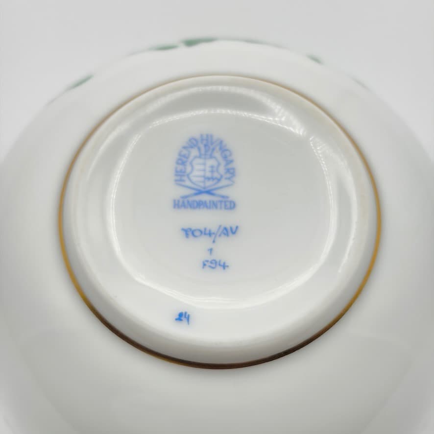 美品 ヘレンド アポニーグリーン ティーカップ＆ソーサー704